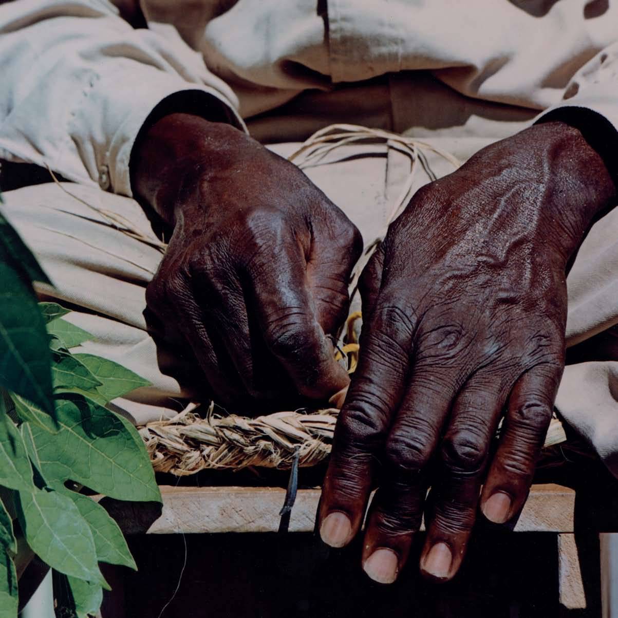 autosafari:  Hands of the Old Straw Weaver, St. Croix, Virgin Islands. 1970. Photography