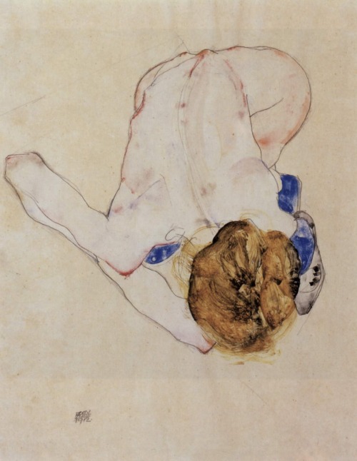 Egon Schiele, Nach vorn gebeugter weiblicher Akt, 1912 Leopold collection