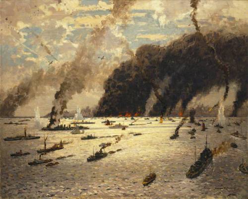 uss-edsall: “The Little Ships at Dunkirk, June 1940″, by Norman Wilkinson