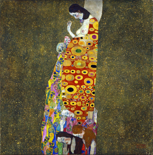 ex0skeletal:  Gustave Klimt, Death and Life (1908) and Hope II (1907-1908)