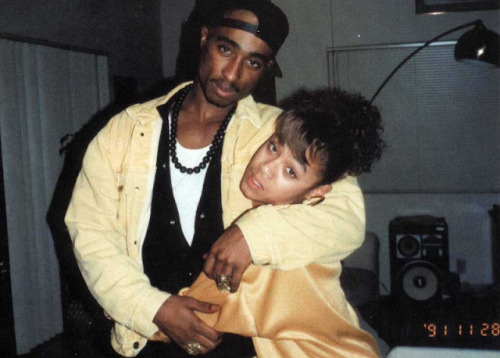 Tupac Shakur and Jada Pinkett on Thanksgiving day in 1991