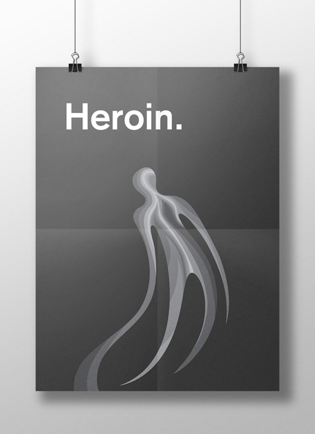 asylum-art-2:  Minimalist Posters of Drugs Symptoms“This is your brain on drugs”