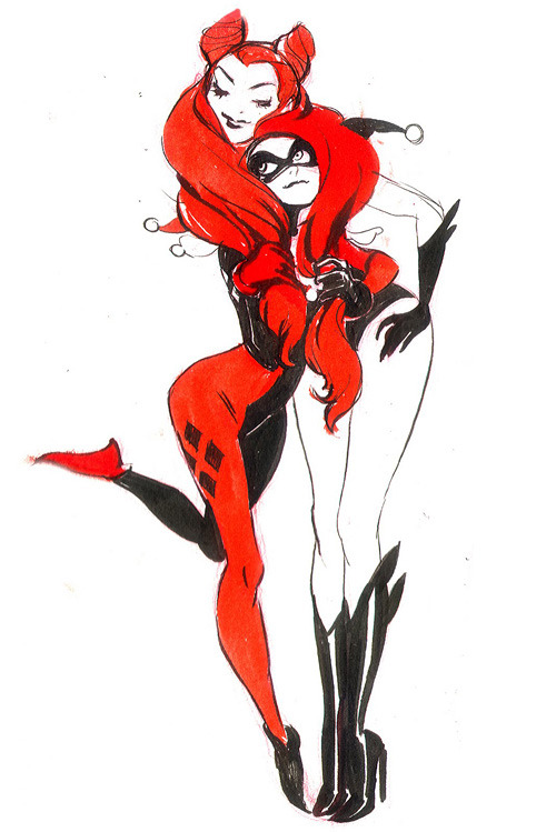 joearlikelikescomics:  Poison Ivy and Harley Quinn by Mindy Lee