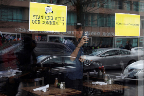 yahoonewsphotos: ‘Day Without Immigrants’ protests across the U.S. Immigrants  across the United States stayed home from school and work on Thursday  to show how critical they are to the nation’s economy and way of life. “A  Day Without Immigrants”