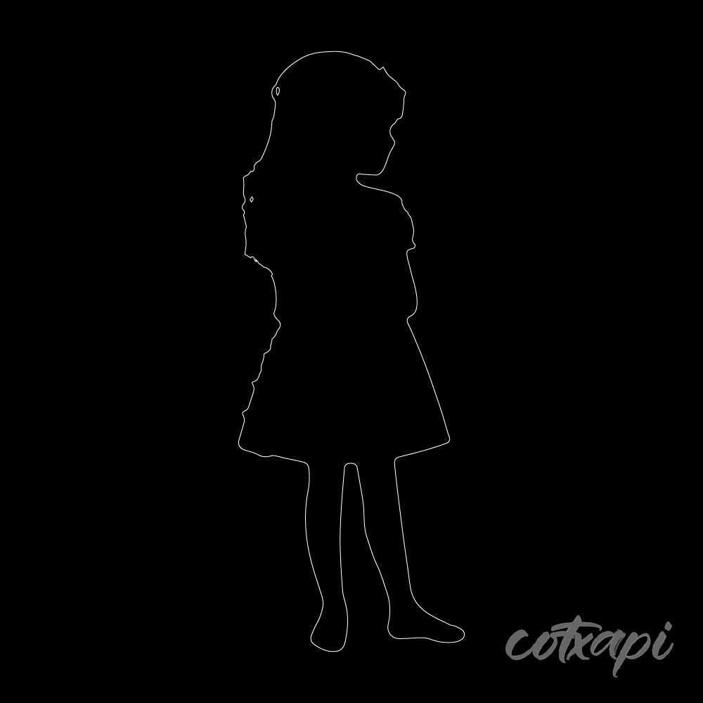 Kids Girls Boys icon in vector art Black white outline art