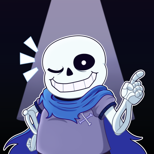 Underswap Sans thumbnail art I drew for @undertale-underswap-official‘s Soundcloud. 