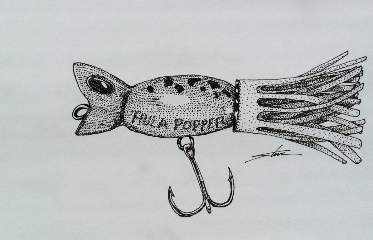 Thursday File Drawings on Tumblr: Theme: Fishing Lures - ink drawing; sketch  - August 30 - Drawing number for the year #242 - 2014 - see below '#tf fishing  lures