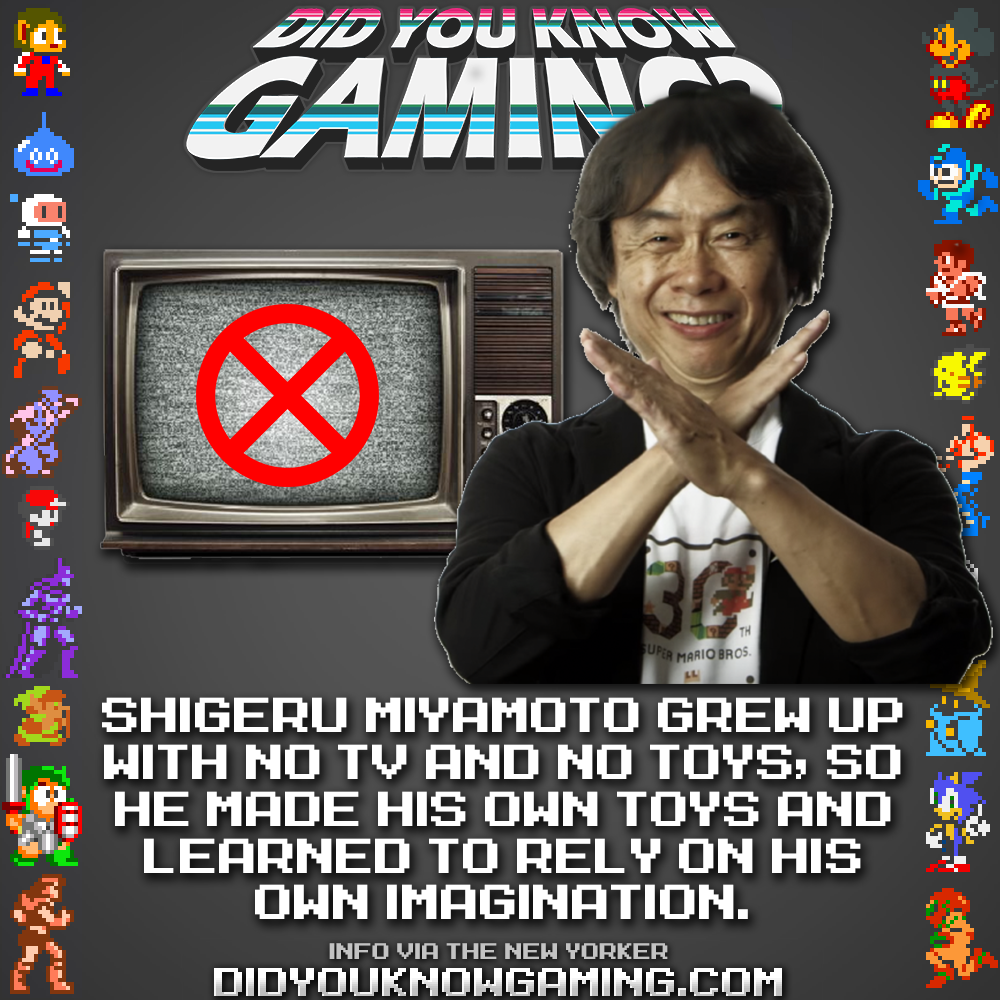 Did You Know Gaming? — Did you know Shigeru Miyamoto grew up with