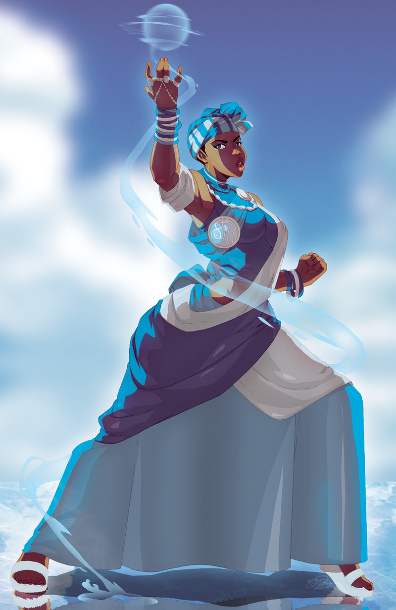 fyblackwomenart:south african water bender by TovioRogers