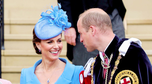 theroyalsandi:The Duke and Duchess of Cambridge attend the Order Of The Garter Service at St George’