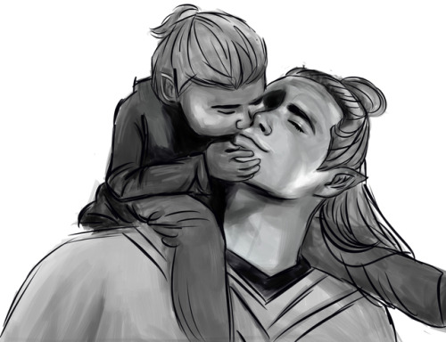 Thranduil and little Legolas