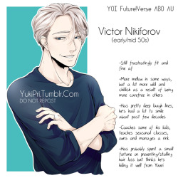 yukipri: YOI Future!Verse ABO AU - Several decades later #1 - Victor In other words hot dad Also Victor would totally have a ton of gray hairs at this point except they’re not visible because well, you know. Lucky bastard I needed to make a reference
