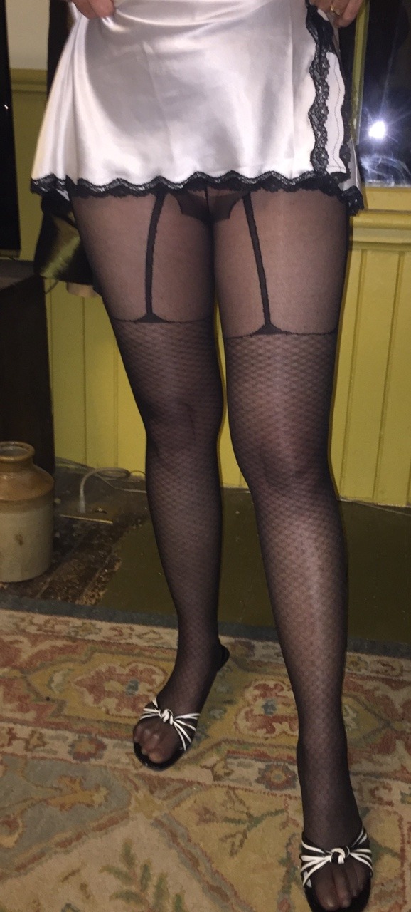 sassysexymilf:  Happy Lingerie Monday all! @quinnkb Victoria Secret and pantyhose!!