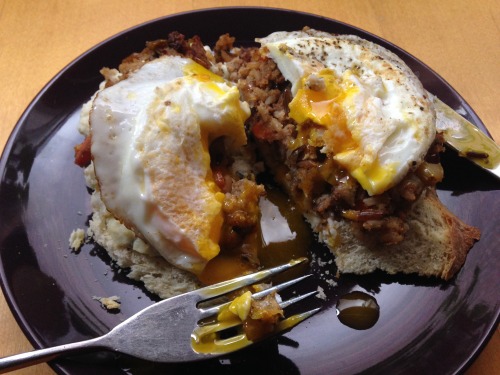 cookingwithleftovers - Leftover Meal #2 - Fried Egg on Top....