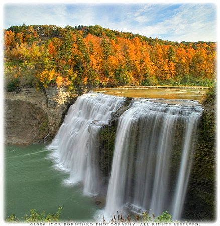 Autumn Silky Waterfall Paradise HDR Letchworth State Park NY by :: Igor Borisenko Photography :: on 
