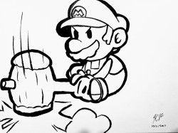 koreyillustration:Simple and quick Paper Mario for inktober