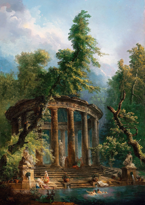 aqua-regia009:The Bathing Pool (1753) by Hubert Robert