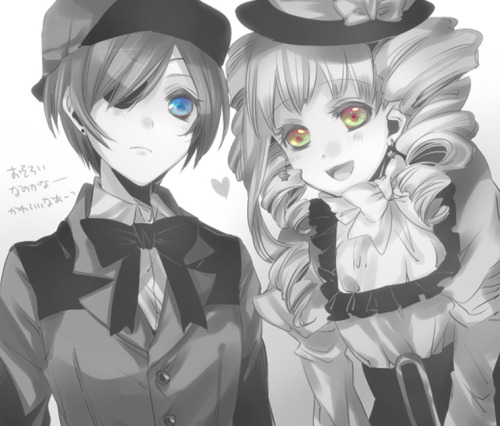 bluebelltears:  Edit: KuroshitsujiCharacters: Ciel Phantomhive and Elizabeth MidfordNote: I did a little CielLizzy edit! I’m so bored but I have homework but I’m avoiding it. 