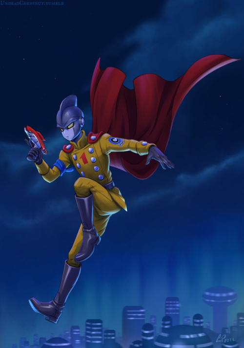 Gamma 1, Capsule Corp Security By Day, Vigilante Super Hero By Night.
