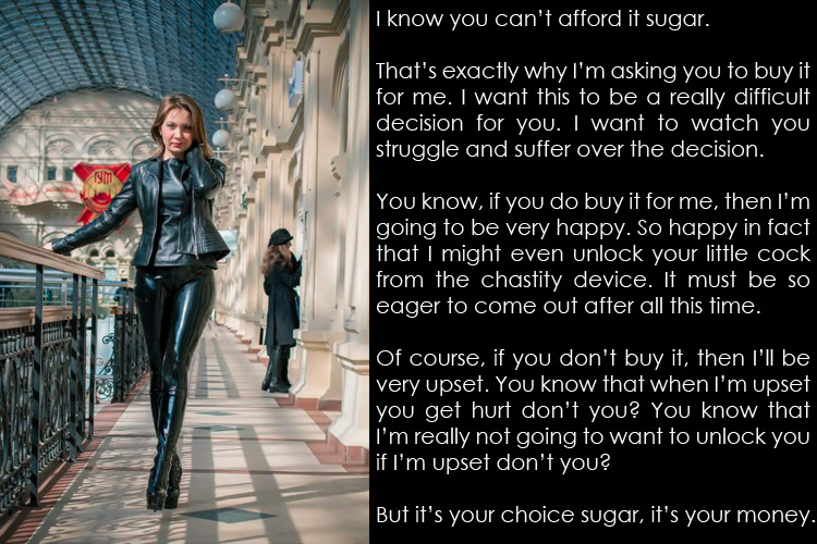 clickthelock: I know you can’t afford it sugar. That’s exactly why I’m asking