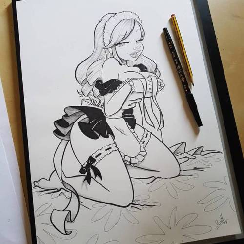 sarahconhache:#sexymaid #inktober #sarahconhachecommissions