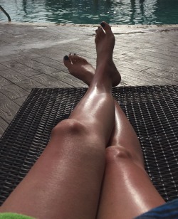 rqpober:  My wife…so hoping that these legs will be wrapped around someone’s thick dick soon. I was in the pool hoping that I would be swimming in a different wetness later in the evening.