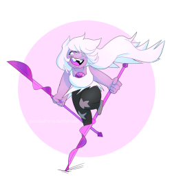 thesapphicnovelist: baddeleyite:  bondwithme: pretty sure this has been done before lol but this was fun!   Garnet looks so cool with Amethyst’s whip! 