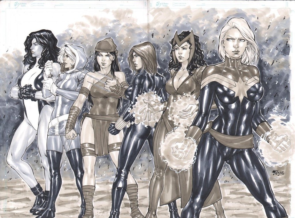 lordtimeblogposts: Marvel Girl vs Dc Girl Art by Fred Benes 