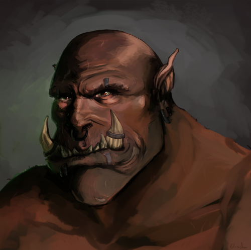 elanisha-art:portrait of Garrosh, commision for my boyfriend