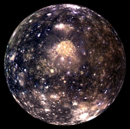 wardens-oath:  something-in-the-way-she-knows:  hyvapaiva:  Jupiter’s moon, Callisto.  is no one going to explain what all the lights are  they’re impact craters! callisto is one of the most heavily cratered object in the solar system, and as far