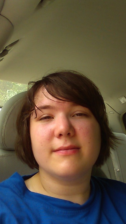 I took a really long walk today and here’s me sitting in the car waiting for my dad to show up  If it looks like I’m dying hey I kinda was it was hot