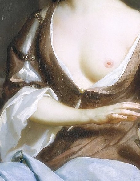 Portrait of an Unknown Woman, Detail. by Sir Peter Lely (1618‑1680)