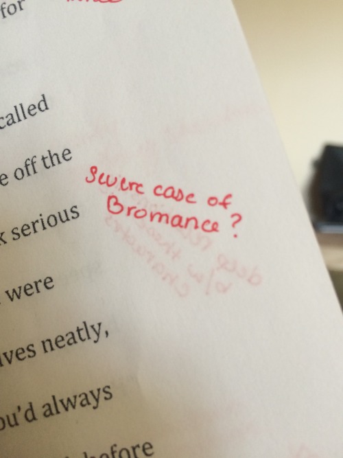 thealogie:  drfurter:  drfurter:  some highlights from the time i workshopped a gay story in my fiction writing class and immediately found out which of my classmates are painfully straight  like 4000 notes laughing at ‘severe case of bromance’ but