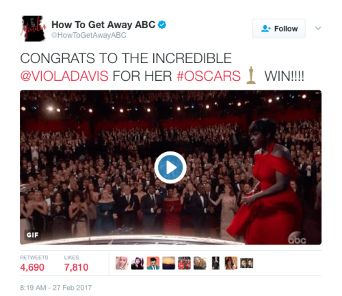 htgawmsource:  How To Get Away With Murder, cast & crew respond to Viola Davis’ Oscar Win for ‘Best Actress in a Supporting Role’