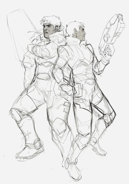 chrispalmerart: jasjuliet: WIP for my Hance Zine entry! They’ve got each other’s backs. 