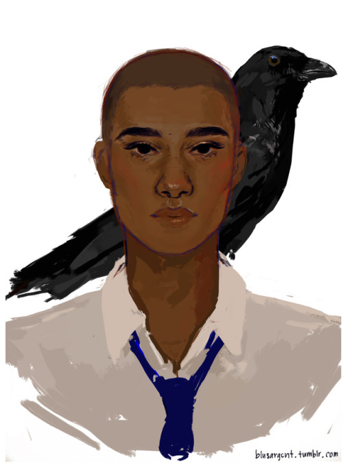 blusargcnt: just a boy and his raven OH MY GOD THIS ART IS SO UNDERAPPRECIATED I LOVE THE DETAIL AND