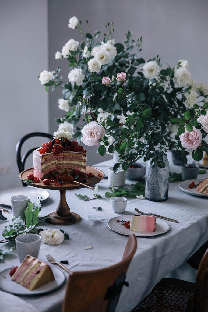 sweetoothgirl:    Gluten-free Raspberry Licorice Ombre Cake  