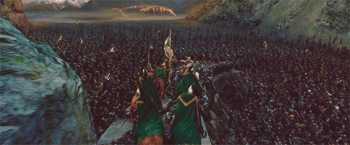 areddhels:  Today in Middle-Earth: The charge of the Riders (March 4th, 3019 T.A.)  ’Helm! Helm!’ the Riders shouted. ‘Helm is arisen and comes back to war. Helm for Theoden King!’     And with that shout the king came. His horse was white