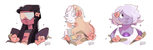 vellumed:  continuation to the question: what if the gems tried new hairstyles? my fav is definitely the space buns on peridot! 