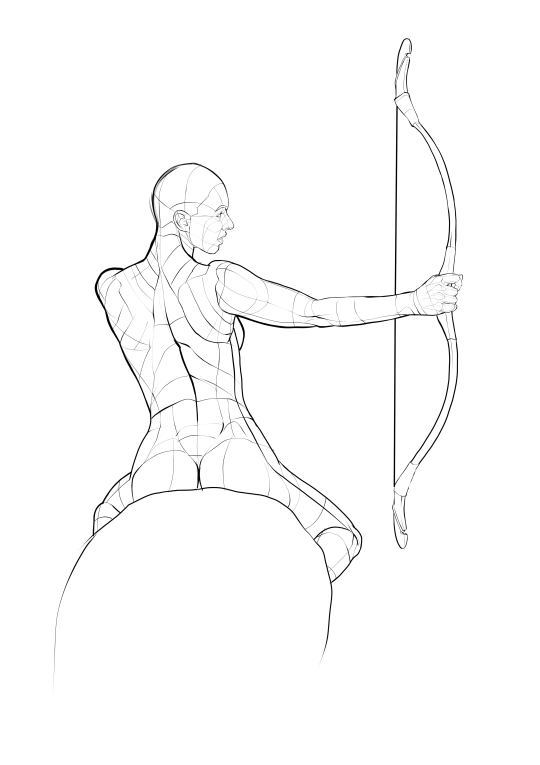Woman Archer Dynamic Pose PNG & SVG Design For T-Shirts