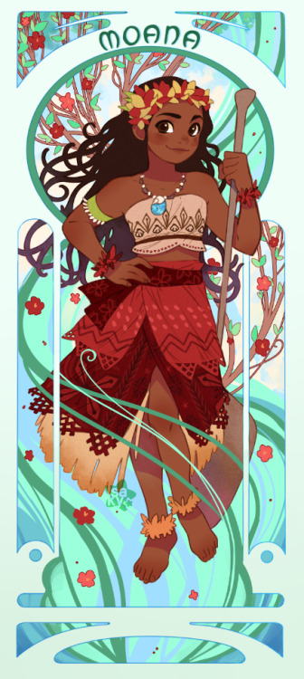 isakytm:Moana in art nouveau style!