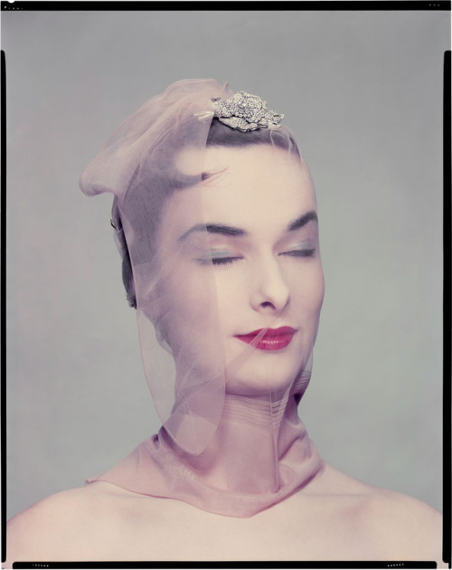 Victoria Von Hagen photographed by Erwin Blumenfeld for Vogue, April 1954 ‘Beauty Ready to Sleep’ (o