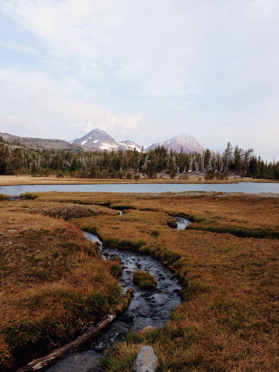 iwokeupthisway:  The Three Sisters and Broken Top at Golden Lake, Sisters Wilderness,