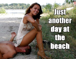 femdomsrule:  Just another day at the beach…