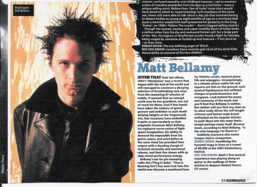 The 25 Most Influental People in Rock: Matthew BellamyDID YOU KNOW:   Matt’s first musical experie