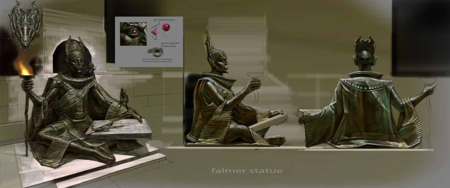 thelustydovahkiin: Falmer statue concept art by Adam Adamowicz