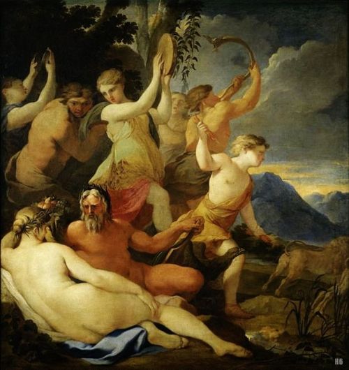 hadrian6: The childhood of Jupiter. Baugin Lubin. French. 1612-1663. oil on canvas.  had