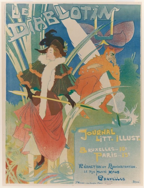 Le Diablotin (1892). Georges de Feure (French, 1868-1928). Poster, brush and spatter lithograph prin