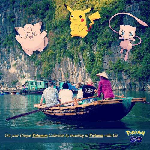 Pokemon cruising in Halong Bay #Vietnam #indochinalegend #southeastasia #halongbaycruise #pokemon #h