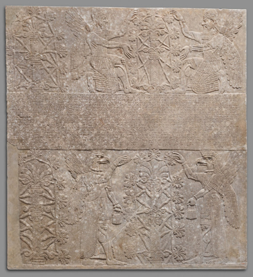 theancientwayoflife:~ Relief panel.Period: Neo-AssyrianDate: ca. 883–859 B.C.Place of origin: Mesopo